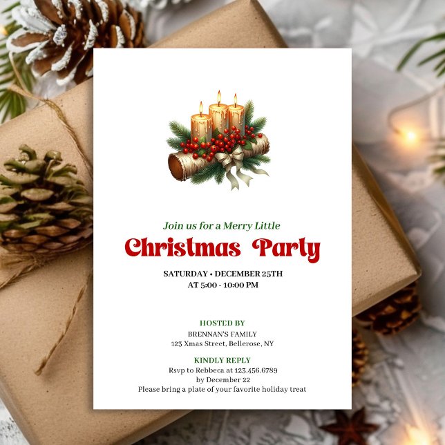 Gemütliche Weihnachtsdekoration Einladung mit indi (Cozy Christmas Decoration Invite Custom Name)