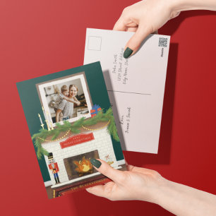 Gemütliche Weihnachtsfeiertage mit Foto Folien Feiertagspostkarte