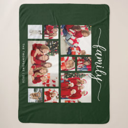 Gemütliche Weihnachtsferien-Familie 9 Foto-Collage Sherpadecke