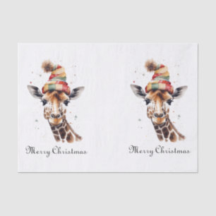 Gemütliche Weihnachtsgiraffe, individuell Seidenpapier