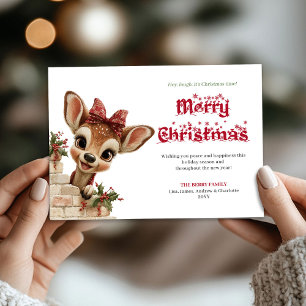 Gemütliche Weihnachtsgrüße lustiges Rentier niedli Feiertagskarte
