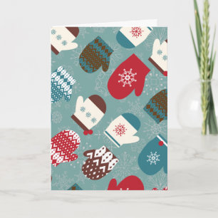 Gemütliche Weihnachtshandschuhe Feiertagskarte