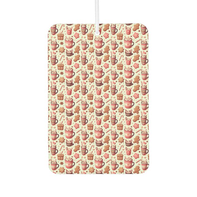 Gemütliche Weihnachtskakao- und Lebkuchenmuster Autolufterfrischer (Vorderseite)