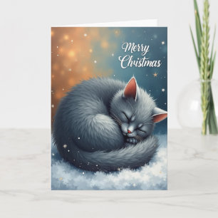Gemütliche Weihnachtskarte mit Katze Karte