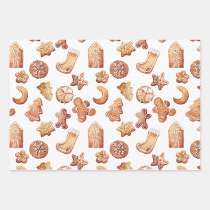 Gemütliche Weihnachtskekse Wrapping Paper Geschenkpapier Set