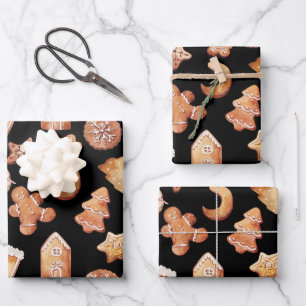 Gemütliche Weihnachtskekse Wrapping Paper Geschenkpapier Set