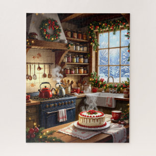 Gemütliche Weihnachtsküche mit Urlaubskuchen Puzzle