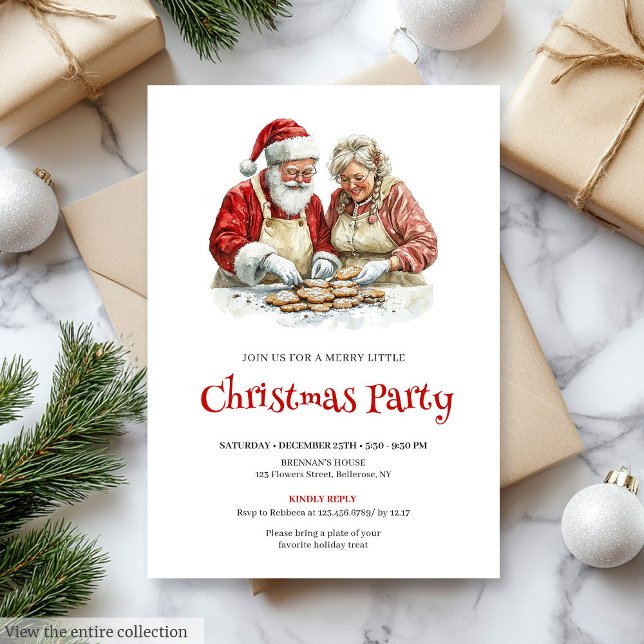 Gemütliche Weihnachtsmann-Wasserfarben-Kinder-Feie Einladung (Cozy Santa Claus Watercolor Kids Holiday Invite

)