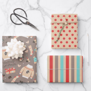 Gemütliche Weihnachtspullover & Geschenke Ferien  Geschenkpapier Set