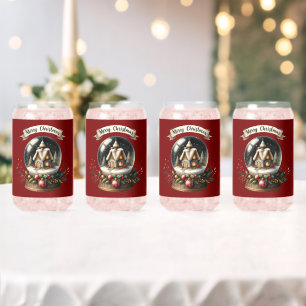 Gemütliche Weihnachtsschneeglobe-Hütte-Szene Dosenglas