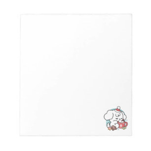 Gemütliche Welpenträume - heiße Schokolade und Wei Notizblock