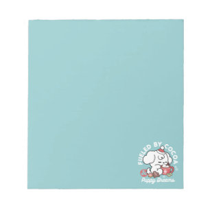 Gemütliche Welpenträume - heiße Schokolade und Wei Notizblock