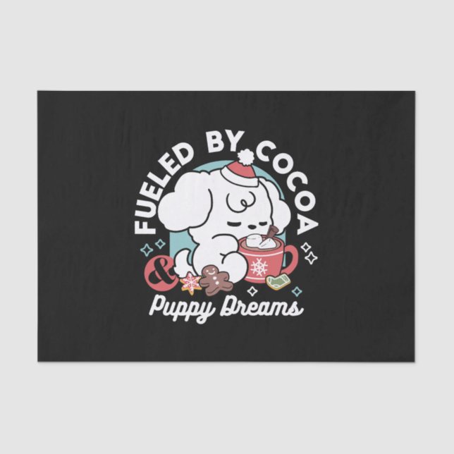 Gemütliche Welpenträume - heiße Schokolade und Wei Seidenpapier (Vorderseite)