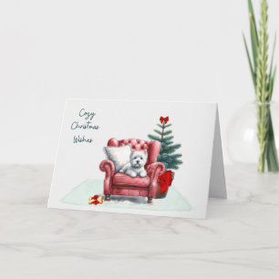 Gemütliche Westie-Weihnachtskarte Karte