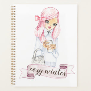 gemütliche Winter Blogger Girl-Planer und Kalende Planer