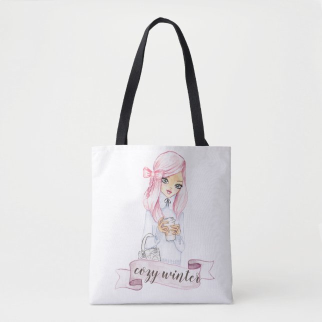 gemütliche Winter Blogger Girl-Tasche (Vorderseite)