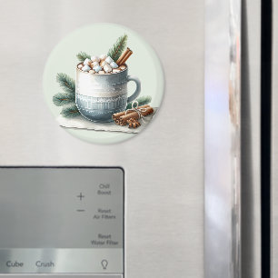 Gemütliche Winter-Cocoa-Marshmallow-Tassenszene Magnet