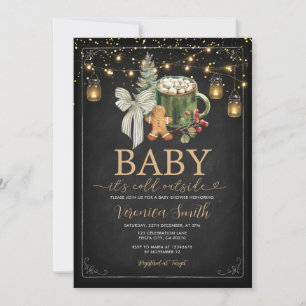 Gemütliche Winter-Cocoa-Schleife Baby Shower Licht Einladung