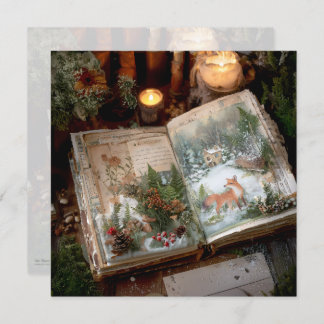 Gemütliche Winter Deep CottageCore Scrapbook Seite Einladung