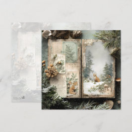 Gemütliche Winter Deep CottageCore Scrapbook Seite Einladung