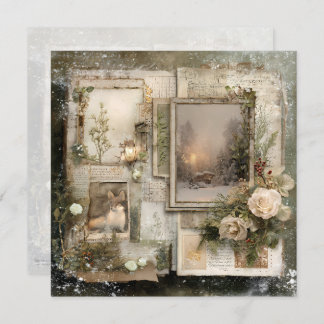Gemütliche Winter Deep CottageCore Scrapbook Seite Einladung