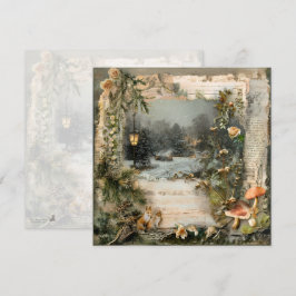 Gemütliche Winter Deep CottageCore Scrapbook Seite Einladung