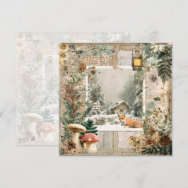 Gemütliche Winter Deep CottageCore Scrapbook Seite Einladung