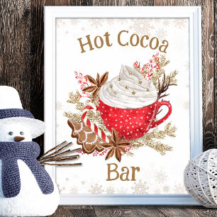 Gemütliche Winter Hot Cocoa Bar Cookies Weihnachte Poster