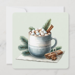 Gemütliche Winter-Kakao-Marshmallow-Szene