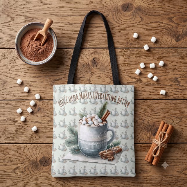 Gemütliche Winter-Kakao-Marshmallow-Szene (Cozy Winter Cocoa Marshmallow Scene Tote Bag)