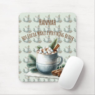 Gemütliche Winter-Kakao-Marshmallow-Szene Mousepad