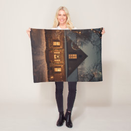 Gemütliche Winter Wonderland Zuhause mit Bläschen Fleecedecke