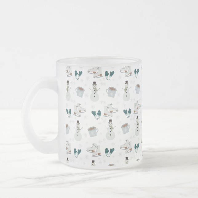 Gemütliche Winter-Wunderland-Frostmug Mattglastasse (Links)
