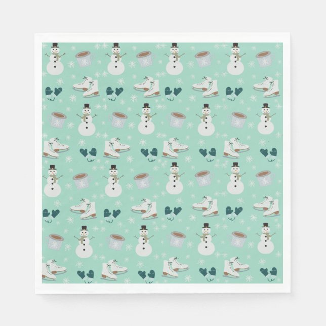 Gemütliche Winter-Wunderland-Partyservietten Serviette (Vorderseite)