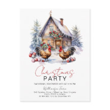 Gemütliche Winterfarm Country Chicken Weihnachts-P