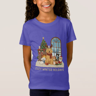Gemütliche Winterferien Süße Weihnachtshaustiere T-Shirt