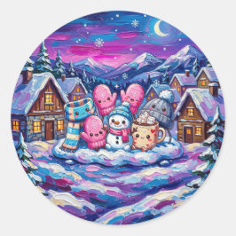 Gemütliche Winterfreunde Aufkleber