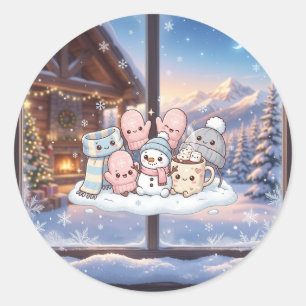 Gemütliche Winterfreunde Aufkleber