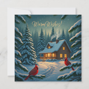 Gemütliche Winterkabine Weihnachtskarte Feiertagskarte