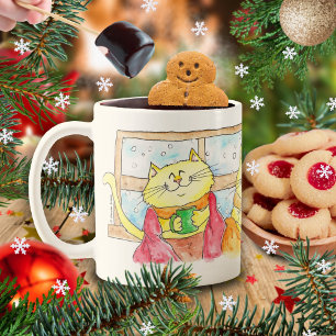 Gemütliche Winterkatzen-Tasse von Nicole Janes Tasse