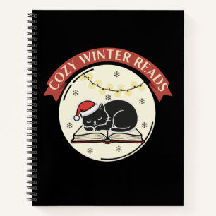Gemütliche Winterlektüre Süße Weihnachtskatze Büch Notizbuch