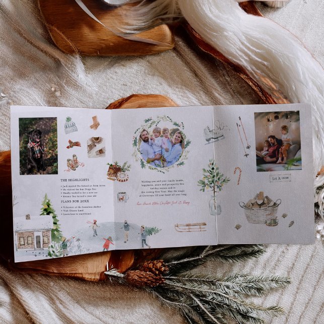 Gemütliche Wintermomente | Weihnachtsfamilien-Foto Dreifach Gefaltete Einladung (Von Creator hochgeladen)