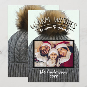 Gemütliche Wintermütze Hut Weihnachten Foto Einladung