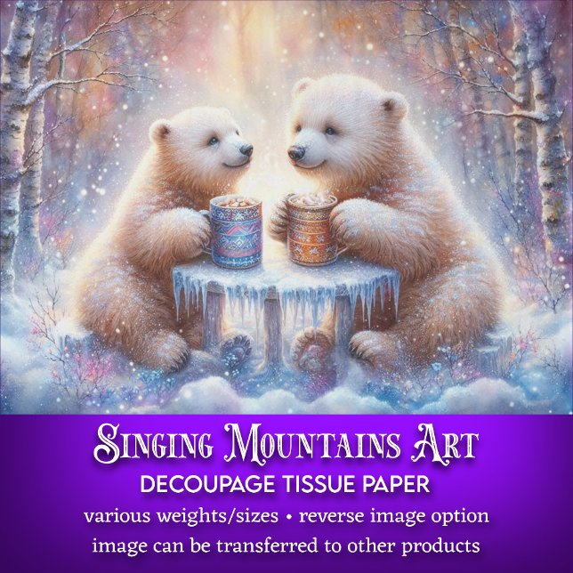 Gemütliche Winterpolarbären mit heißer Kakaodecke Seidenpapier (Von Creator hochgeladen)