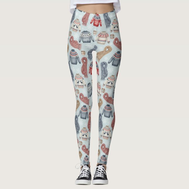 Gemütliche Winterpullover und Schals – Aquarell Leggings (Vorderseite)