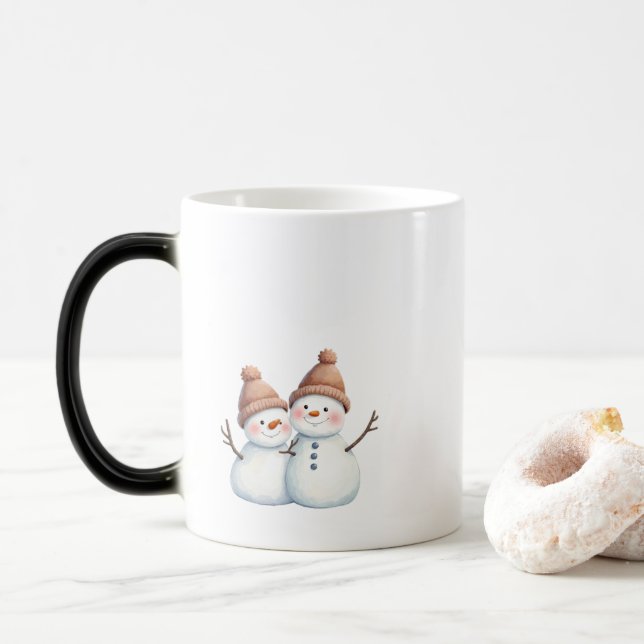 Gemütliche Winterschneemännerküste Tasse (Mit Donut)