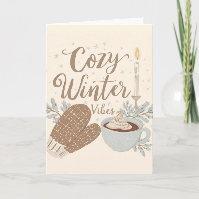 Gemütliche Winterstimmung – Warmes & Minimalistisc Karte (Vorderseite)