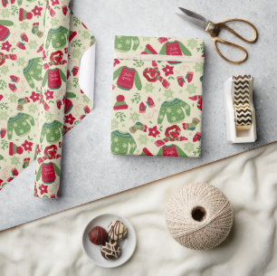 Gemütliche Wintersüßer, Hats, Skarven und Zähne Geschenkpapier