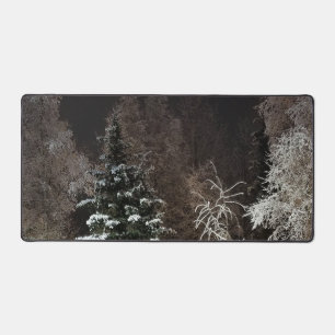 Gemütliche Winterwald-Nachtszene Schreibtischunterlage