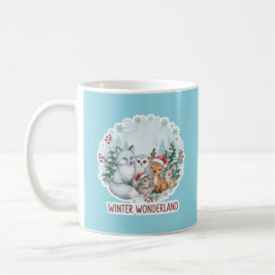 Gemütliche Winterwaldtiere-Wasserfarbe-Kaffeetasse Kaffeetasse